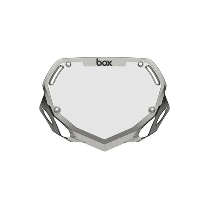 Box Two BMX Race Number Plate - Chrome Silver