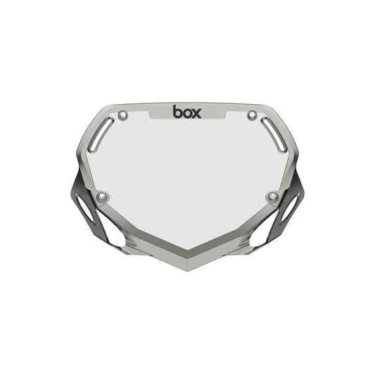 Box Two BMX Race Number Plate - Chrome Silver