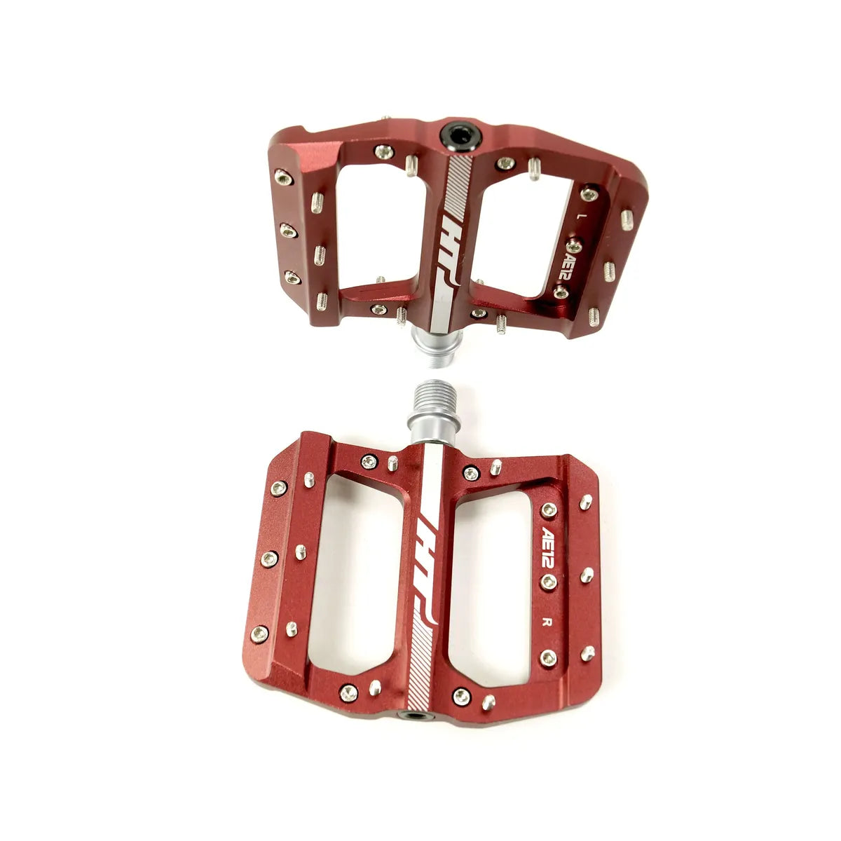 HT AE12 SX BMX Race/MTB/Downhill Flat Pedals - Red
