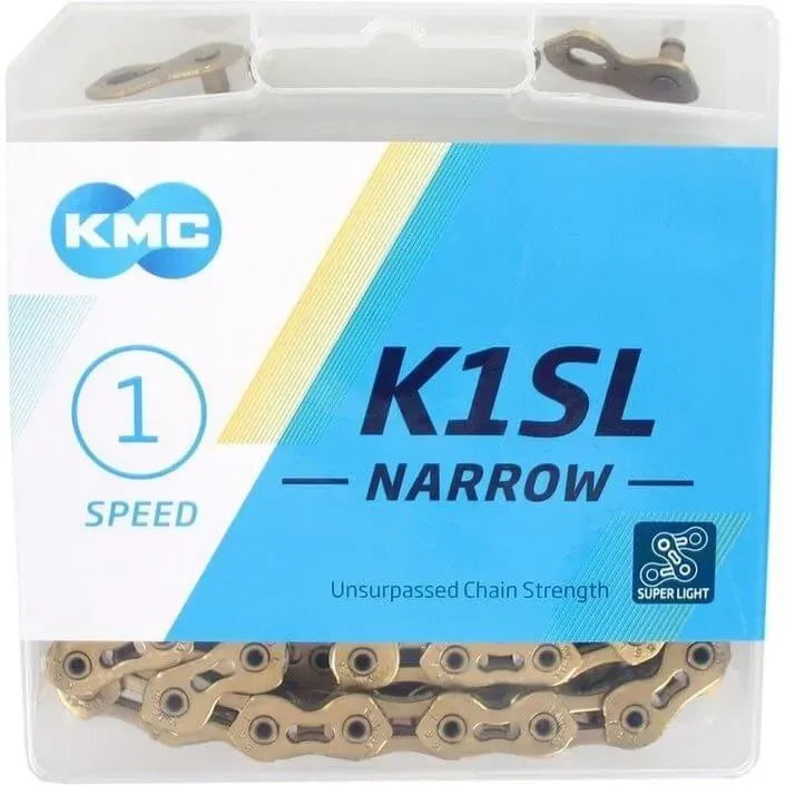 KMC K1SL narrow 3/32 Ti-N BMX Race/MTB/Downhill Chain - Gold