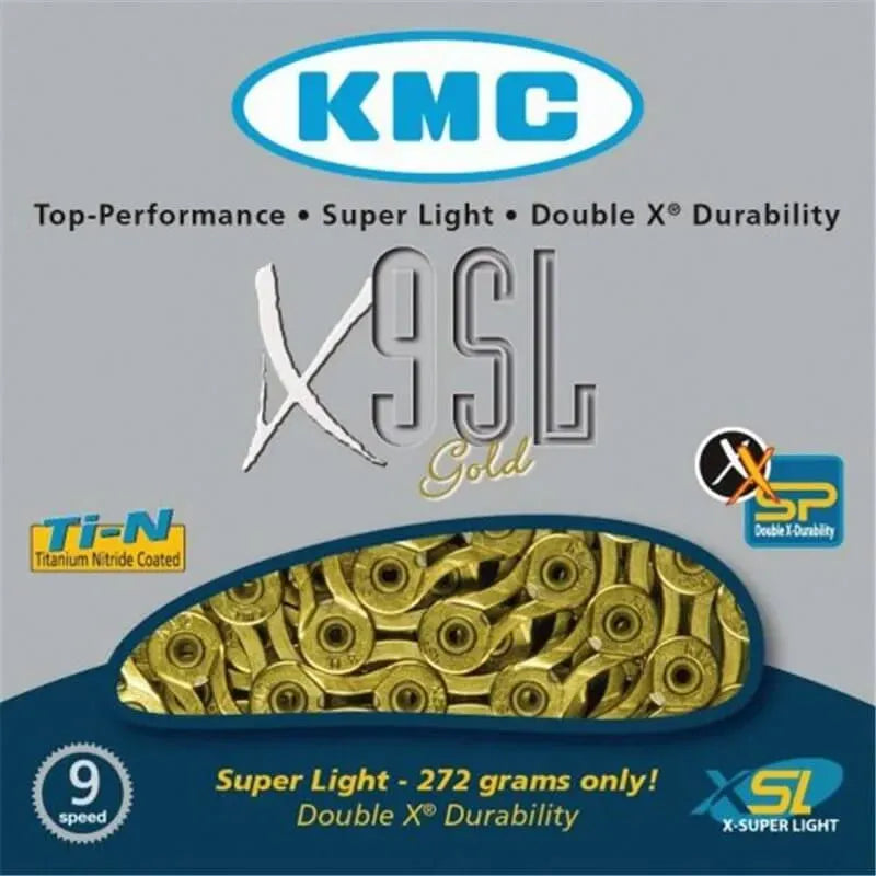 KMC X9Sl Super Light 3/32 BMX Race/MTB/Downhill Chain - Gold