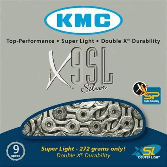 Kmc X9Sl Super Light 3/32 BMX Race/MTB/Downhill Chain - Silver