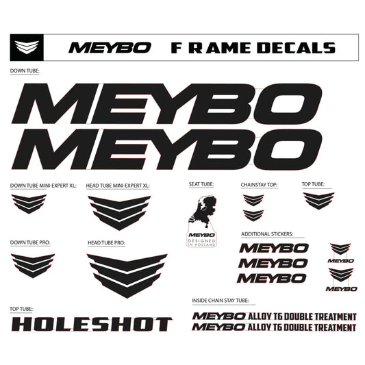 Meybo Universal Frame Decals - Black