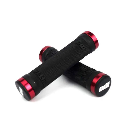 ODI Ruffian Meybo Lock-On BMX Race/MTB/Downhill Grips - 130mm - Black/Red Clamps