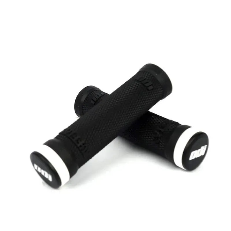ODI Ruffian Meybo Lock-On BMX Race/MTB/Downhill Grips - 130mm - Black/White Clamps