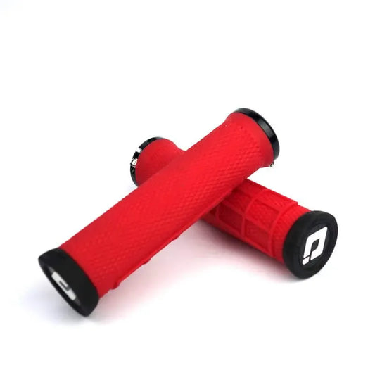 ODI Elite Flow Lock-On BMX Race/MTB/Downhill Grips - 130mm - Red/Black Clamps
