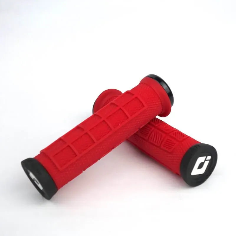 ODI Elite Pro Lock-On BMX Race/MTB/Downhill Grips - 130mm - Red/Black Clamps