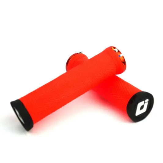 ODI Elite Motion Lock-On BMX Race/MTB/Downhill Grips - 130mm - Orange/Black Clamps