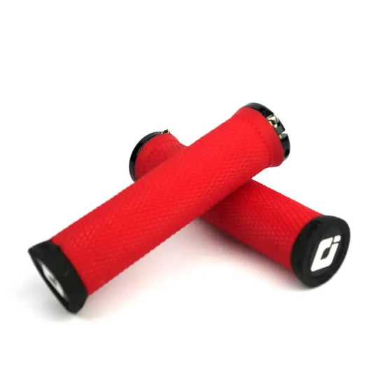 ODI Elite Motion Lock-On BMX Race/MTB/Downhill Grips - 130mm - Red/Black Clamps
