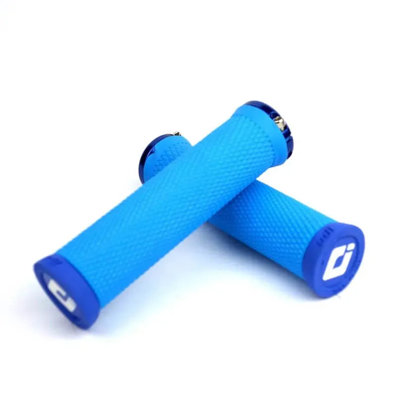 ODI Elite Motion Lock-On BMX Race/MTB/Downhill Grips - 130mm - Light Blue/Blue Clamps