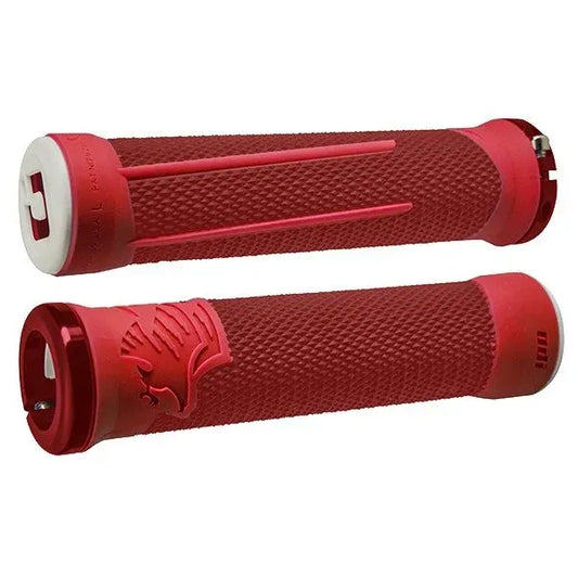 ODI AG-2 V2.1 Lock-On BMX Race/MTB/Downhill Grips - 135mm - Red/Fire Red W/Red Clamps