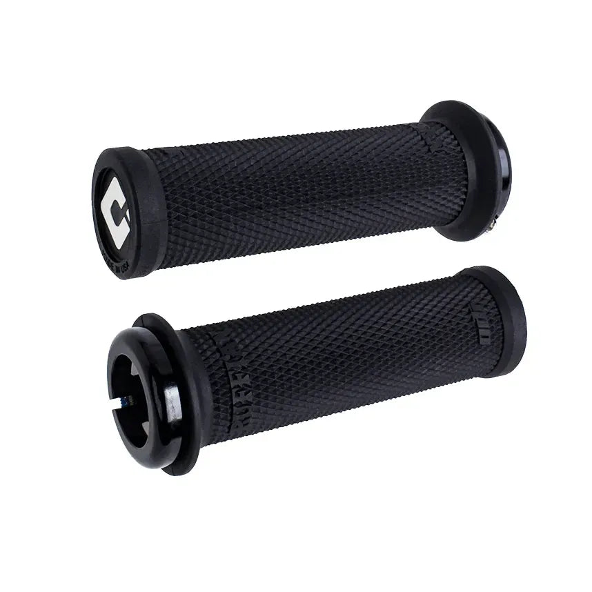 ODI Mini Ruffian V2.1 Lock-On BMX Race/MTB/Downhill Grips - 110mm - Black/Black Clamps