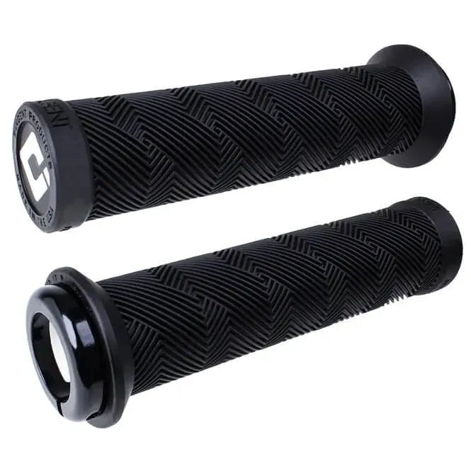 ODI Tangent Contour V2.1 Lock-On BMX Race/MTB/Downhill Grips - 130mm - Black/Black Clamps