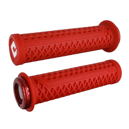 ODI Vans V2.1 Lock-On BMX Race/MTB/Downhill Grips - 135mm - Red/Red Finish Clamps