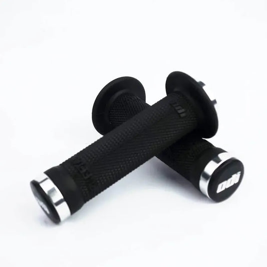 ODI Ruffian Lock-On BMX Race/MTB/Downhill Grips - 130mm - Black/Silver Clamps