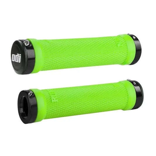 ODI Ruffian Meybo Lock-On BMX Race/MTB/Downhill Grips - 130mm - Green/BLack Clamps