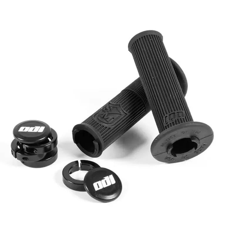 ODI S&M Flange Lock-On BMX Race/MTB/Downhill Grips - 143mm - Black/Black Clamps