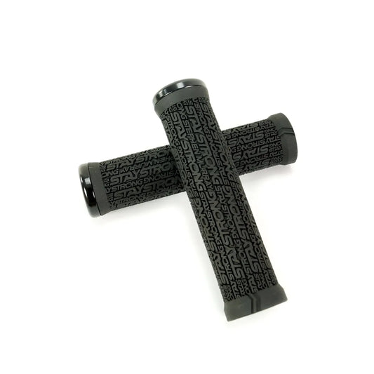 ODI Stay Strong X React. V2.1 Lock-On BMX Race/MTB/Downhill Grips - 130mm - Black/Black Clamps