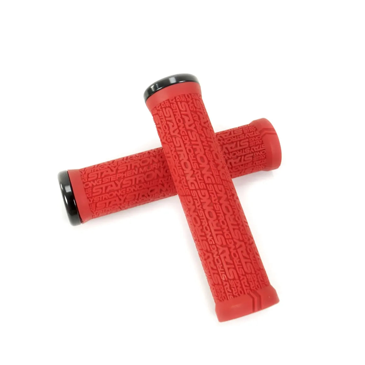 ODI Stay Strong X React. V2.1 Lock-On BMX Race/MTB/Downhill Grips - 130mm - Red/Black Clamps