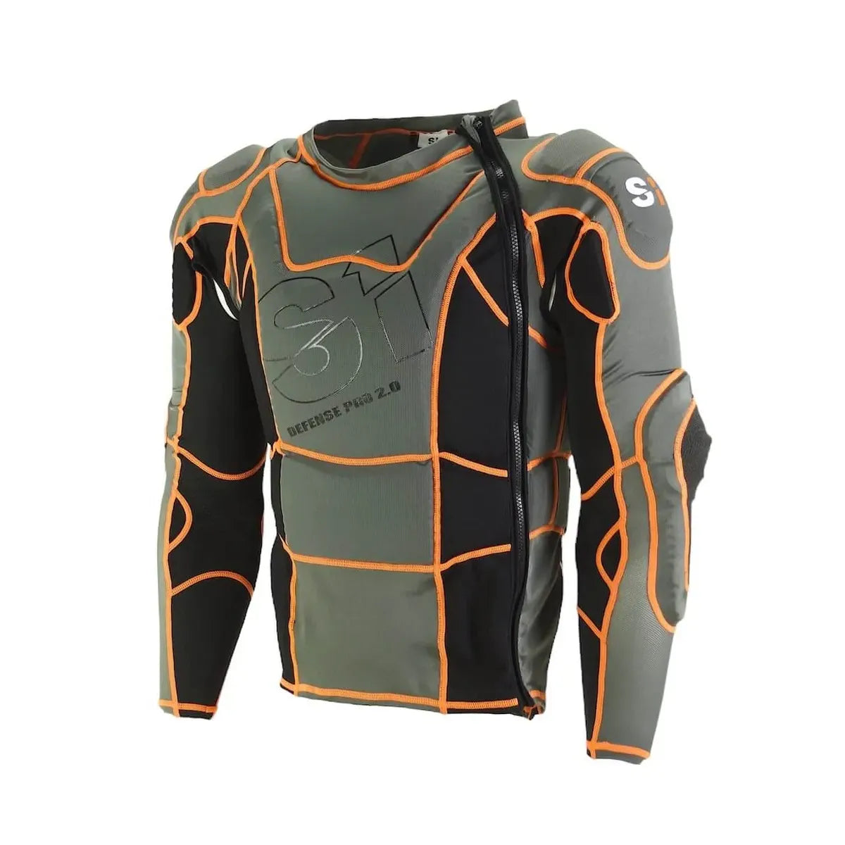 S1 Defense Pro 2.0 BMX Race/MTB/Downhill Jacket/Chest Guard - Black/Orange