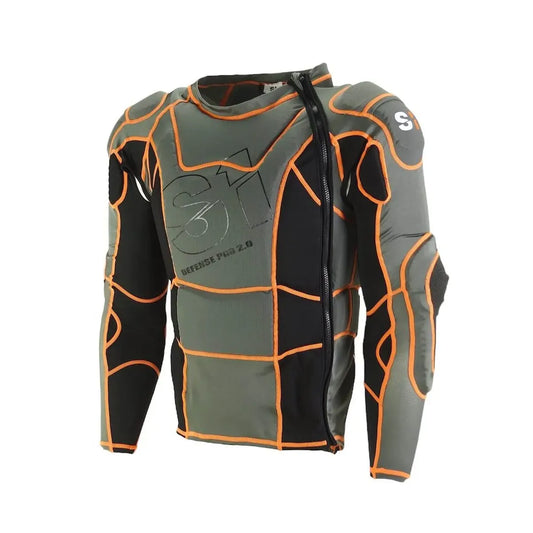 S1 Defense Pro 2.0 BMX Race/MTB/Downhill Jacket/Chest Guard - Black/Orange