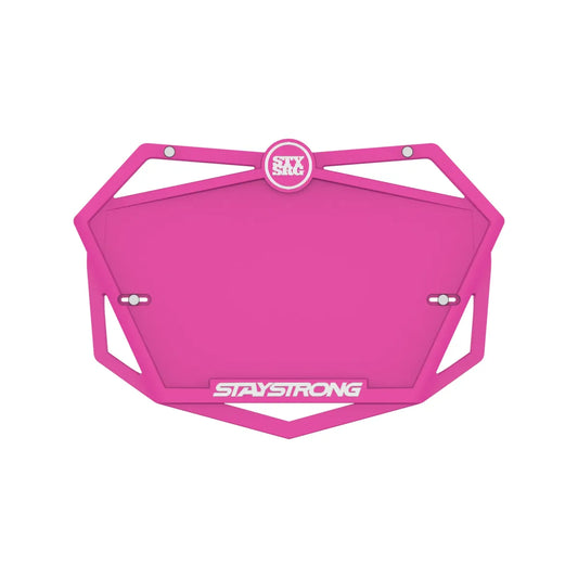Stay Strong BMX Race Number Plate - Hot Pink