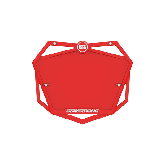 Stay Strong BMX Race Number Plate - Red