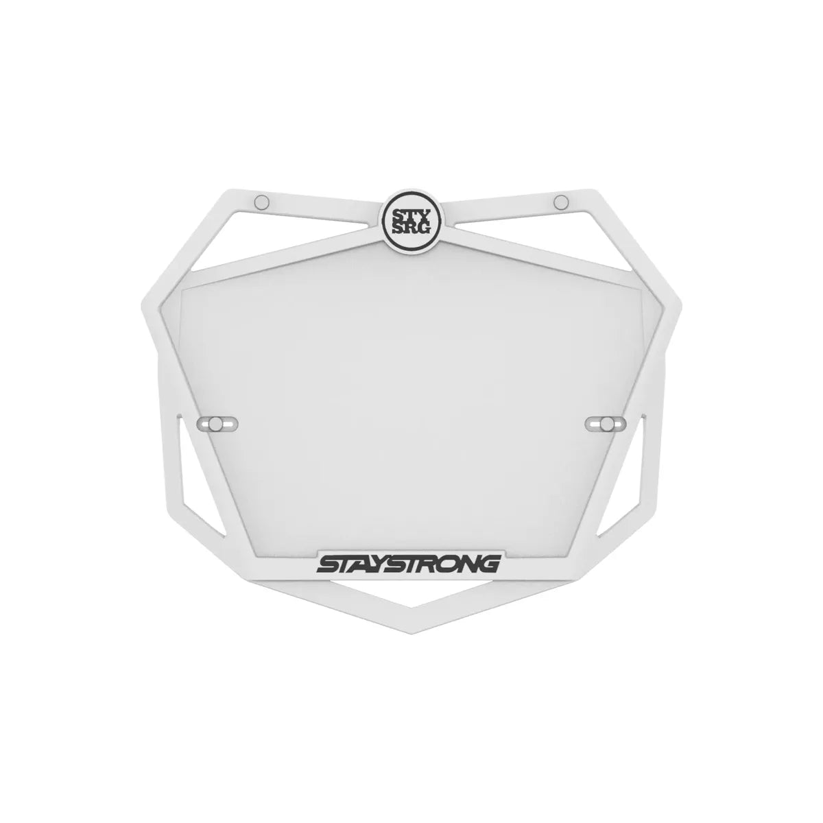 Stay Strong BMX Race Number Plate - White