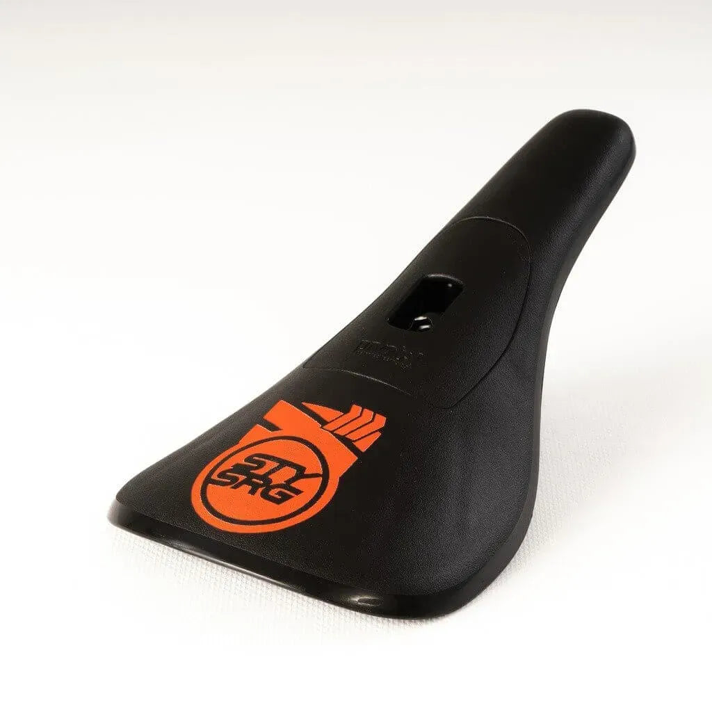 Stay Strong Fast Chevron Plastic Pivotal BMX Race/MTB/Downhill Seat - Orange Print