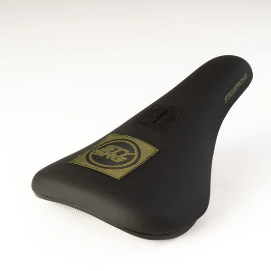 Stay Strong Icon Patch Slim Pivotal BMX Race/MTB/Downhill Seat - Black/Green