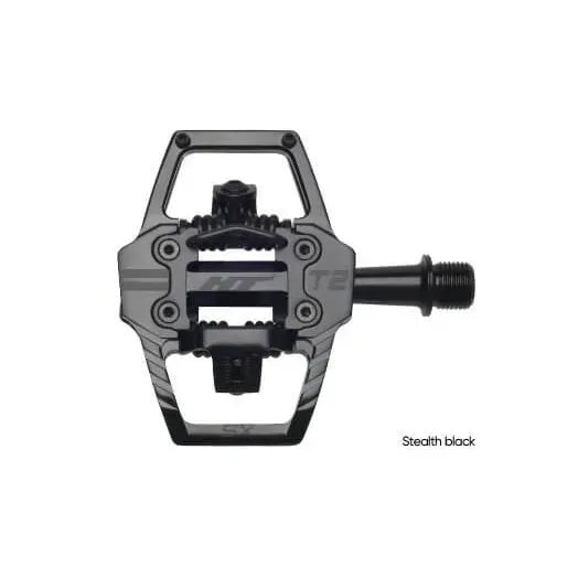 HT T2 SX BMX Race/MTB/Downhill Clip Pedals -  Stealth Black