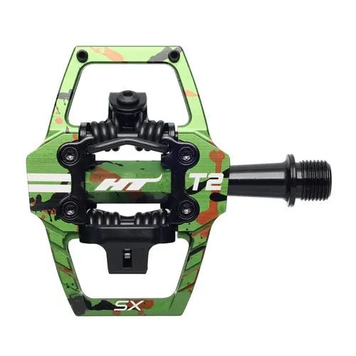 HT T2 SX BMX Race/MTB/Downhill Clip Pedals - Green Camo