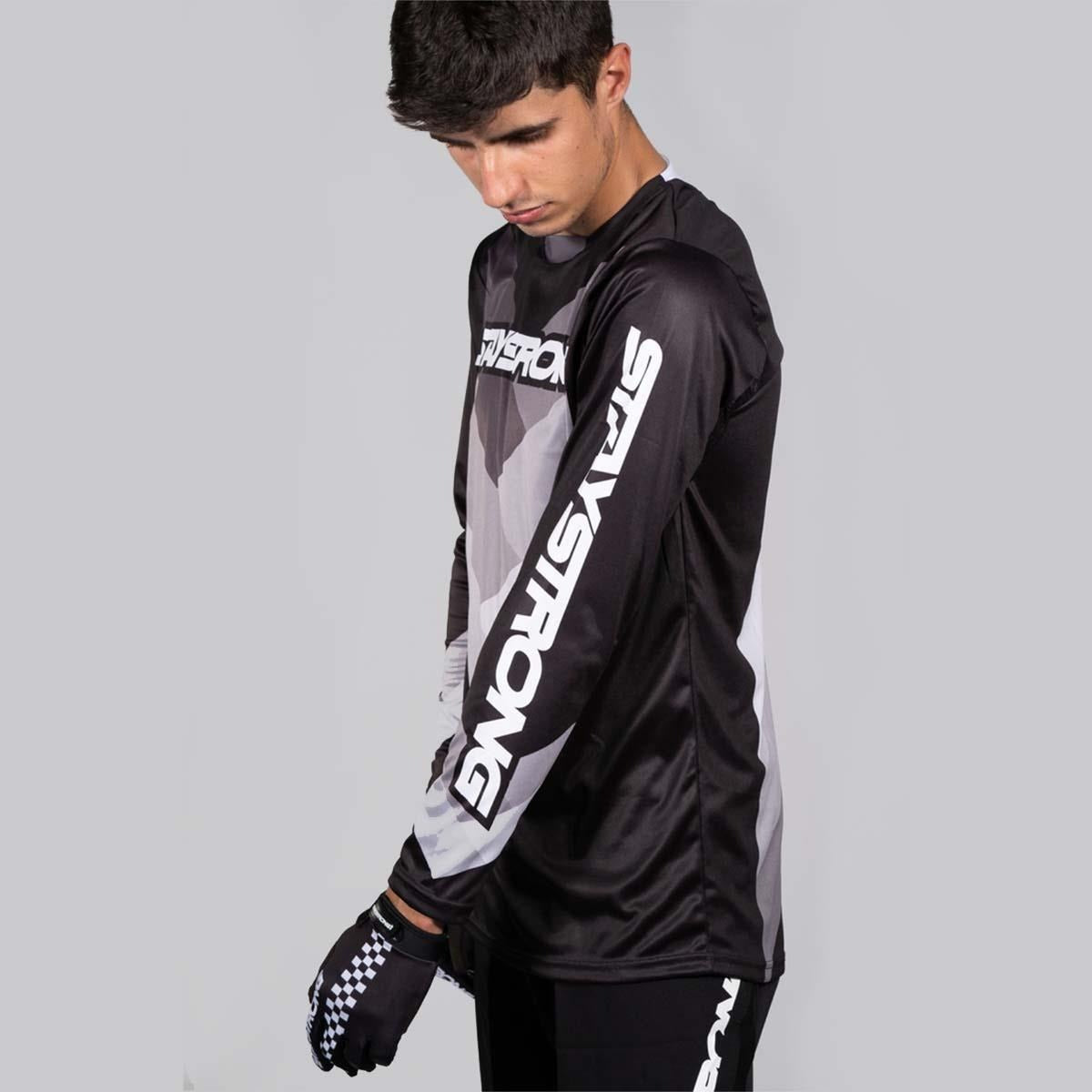 Stay Strong Chevron BMX Race/MTB/Downhill Jersey - Black