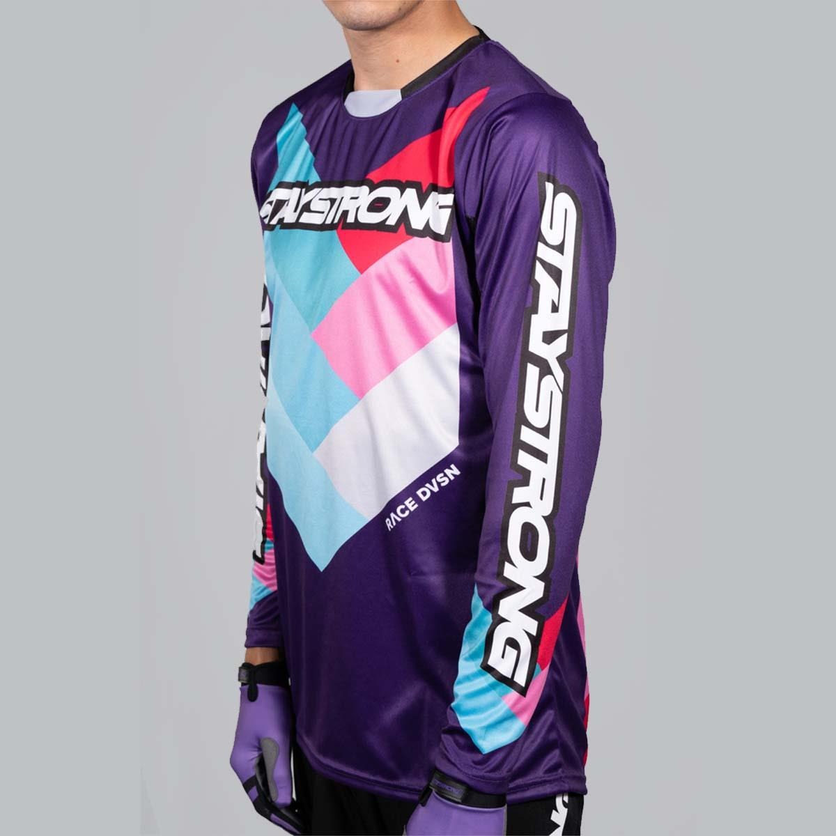 Stay Strong Chevron BMX Race/MTB/Downhill Jersey - Purple