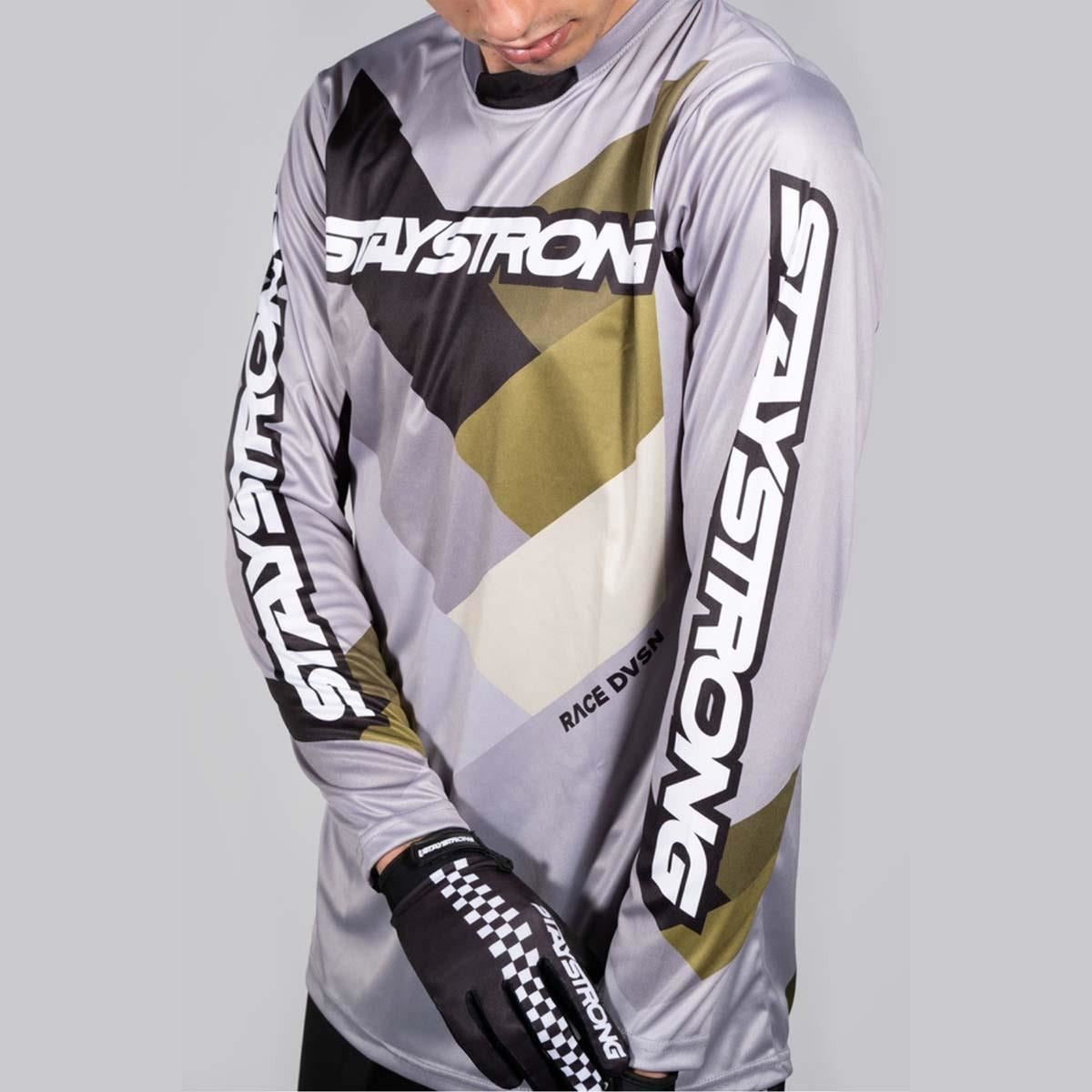 Stay Strong Chevron BMX Race/MTB/Downhill Jersey - Grey