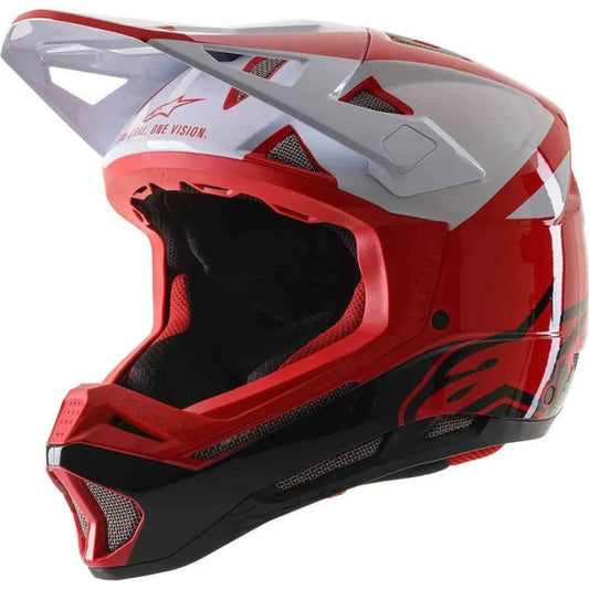 Alpinestars Missile Pro Cosmos BMX Race/MTB/Downhill Helmet - Red White Glossy