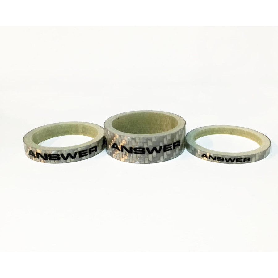 Answer Carbon BMX Race Stem Spacer - 3 Pack - Silver