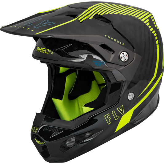 Fly Racing Formula Tracer Carbon 2023 BMX Race/MTB/Downhill Helmet - Hi-Vis Yellow/Black