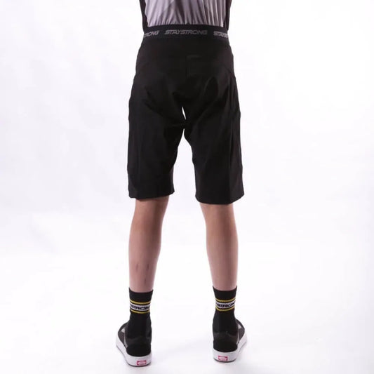 Stay Strong V2 BMX Race/MTB/Downhill Shorts - Black/Black