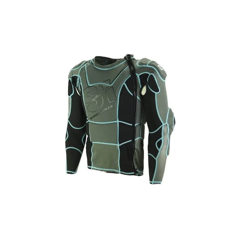 S1 Defense Elite 2.0 High Impact BMX Race/MTB/Downhill Jacket/Chest Guard - Black/Blue