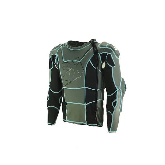 S1 Defense Elite 2.0 High Impact BMX Race/MTB/Downhill Jacket/Chest Guard - Black/Blue