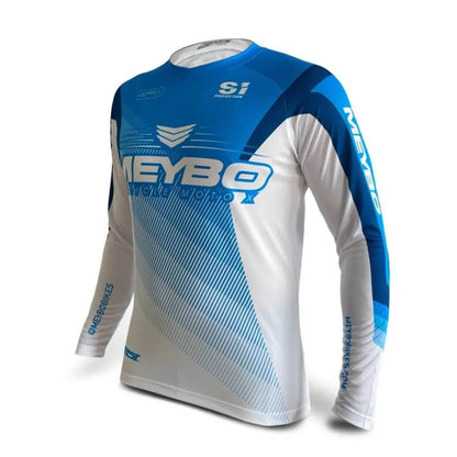 Meybo V6 SlimFit BMX Race/MTB/Downhill Jersey - Cyan/Blue