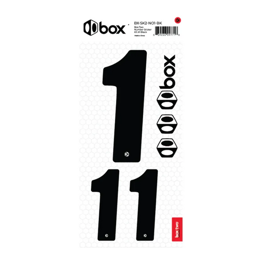 Box Two BMX Race Number Sticker Kit - Black