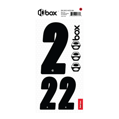 Box Two BMX Race Number Sticker Kit - Black