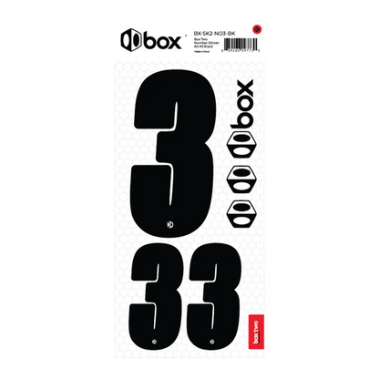 Box Two BMX Race Number Sticker Kit - Black