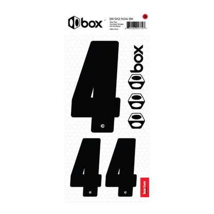 Box Two BMX Race Number Sticker Kit - Black