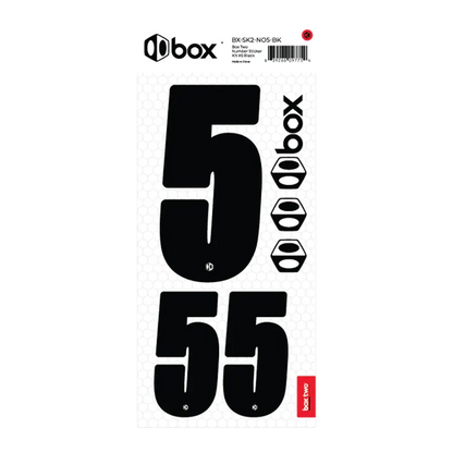 Box Two BMX Race Number Sticker Kit - Black