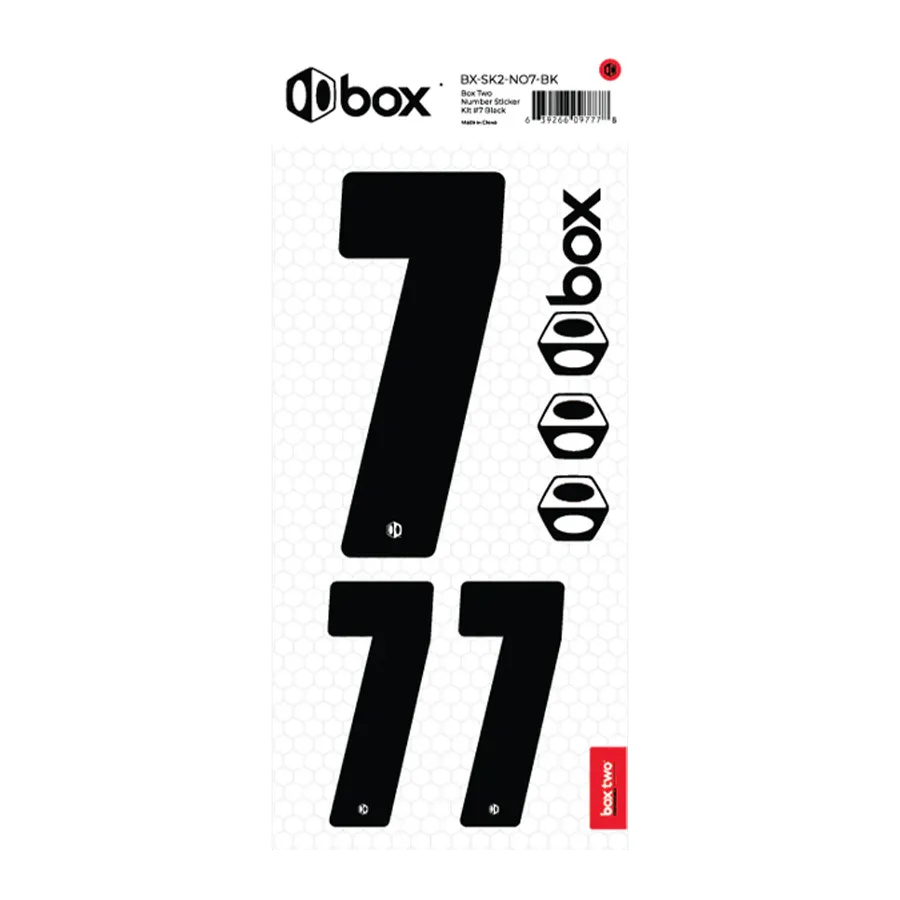 Box Two BMX Race Number Sticker Kit - Black