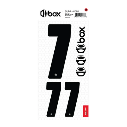 Box Two BMX Race Number Sticker Kit - Black