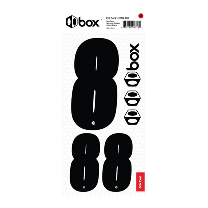 Box Two BMX Race Number Sticker Kit - Black
